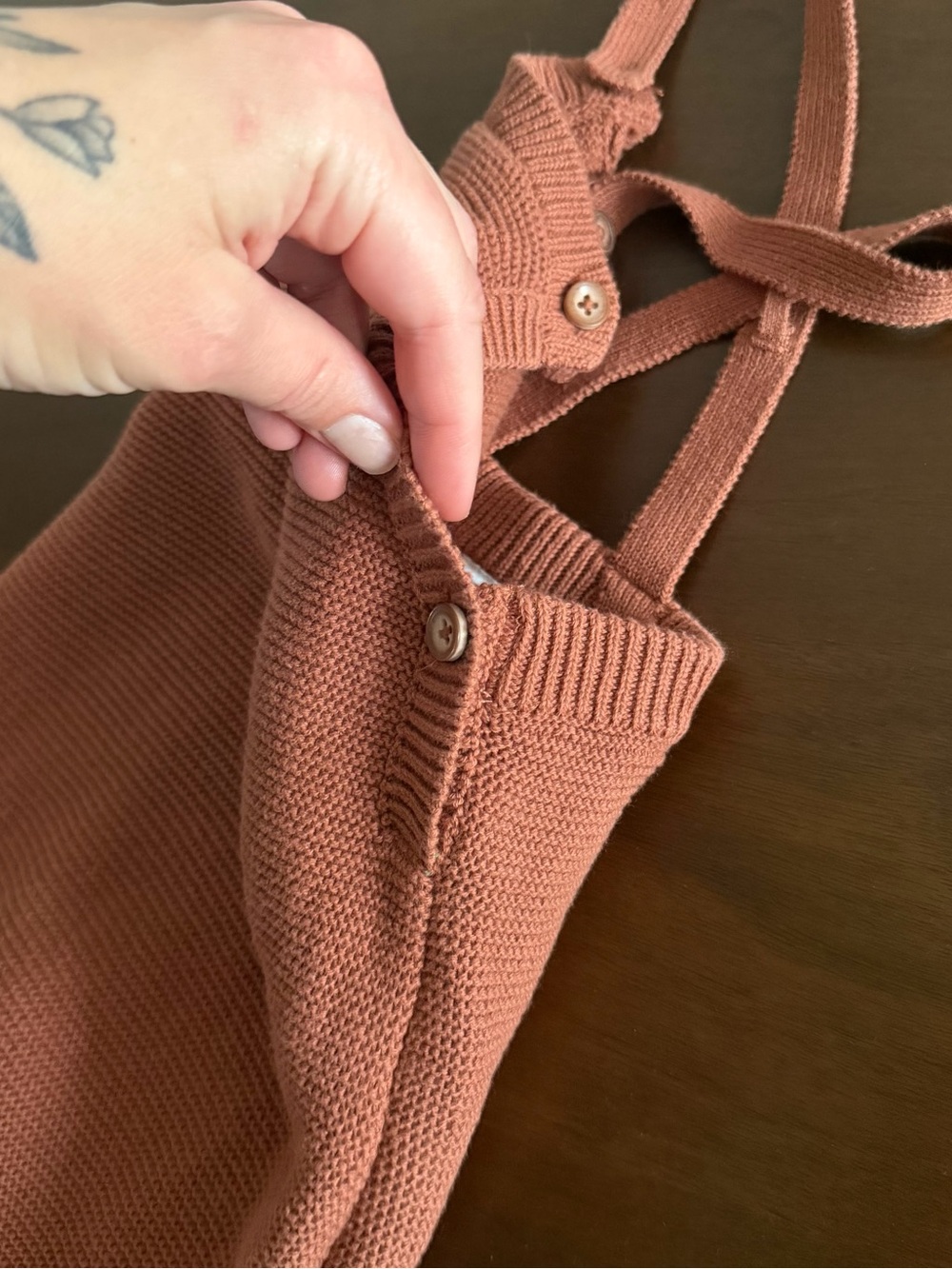 Rust Knit Overall Romper - Picture 10 of 10
